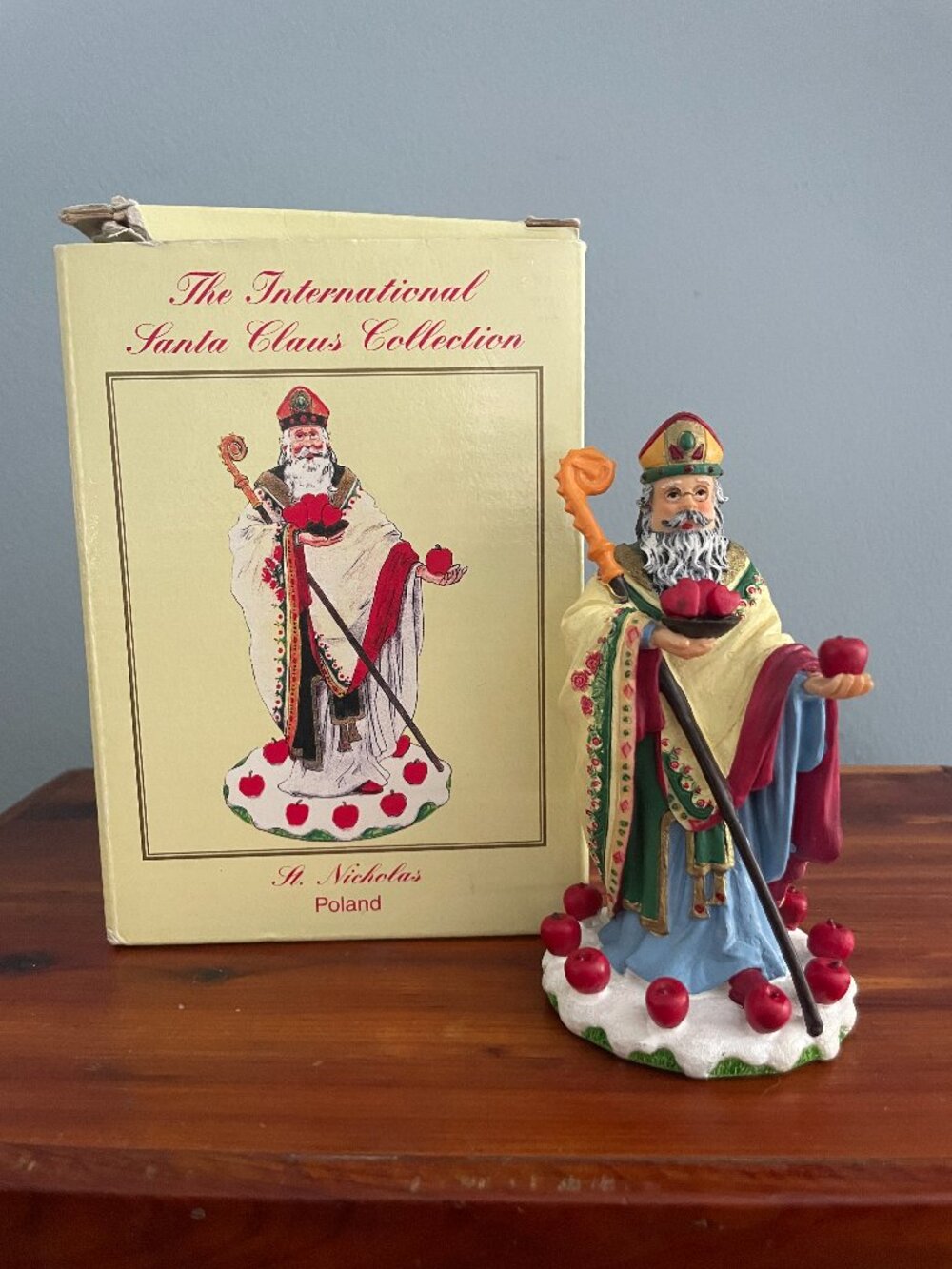 Vintage International Santa Claus Poland Figurine St. Nicholas 2000